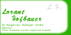 lorant hofbauer business card