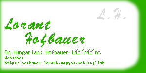 lorant hofbauer business card